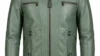 VELDRIC Ariel turquoise green Nappa leather jacket front view