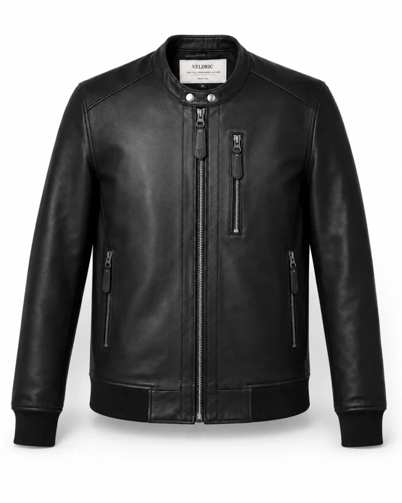 Astra Leather Bomber Jacket