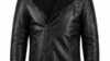 VELDRIC Atlas deep jet black shearling leather jacket front view