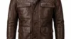 VELDRIC Cosmo dark brown Nappa leather field jacket front view