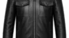 VELDRIC Deneb deep jet black Nappa leather shirt jacket front view