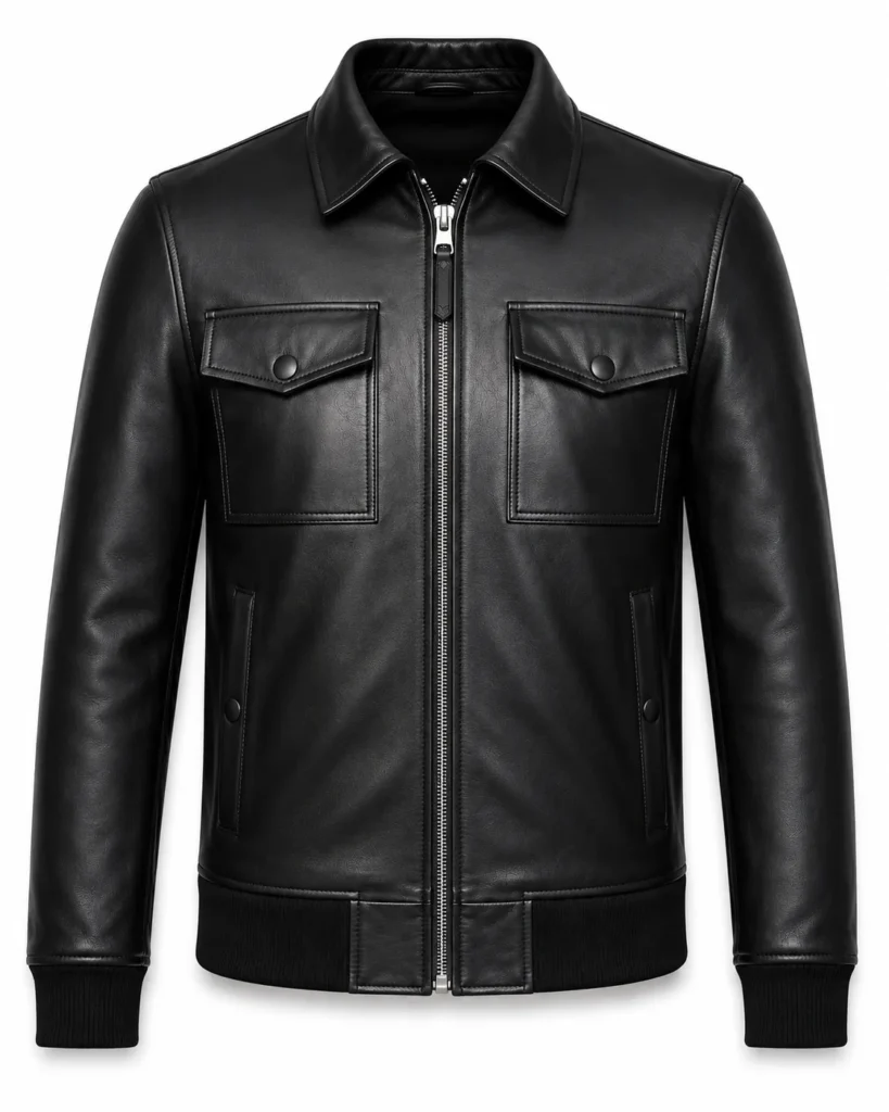 Deneb Leather Shirt Jacket