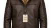 VELDRIC Eclipse dark brown hooded Nappa leather jacket front view
