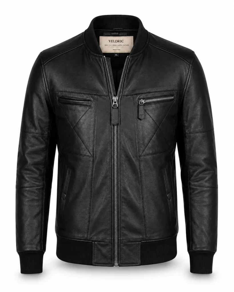 Lyra Leather Bomber Jacket