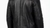 VELDRIC Oberon deep jet black Nappa leather jacket front view