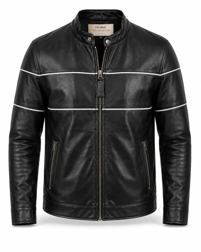 Pleiades Stripe Leather Jacket