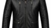 VELDRIC Umbriel deep jet black Nappa leather jacket front view