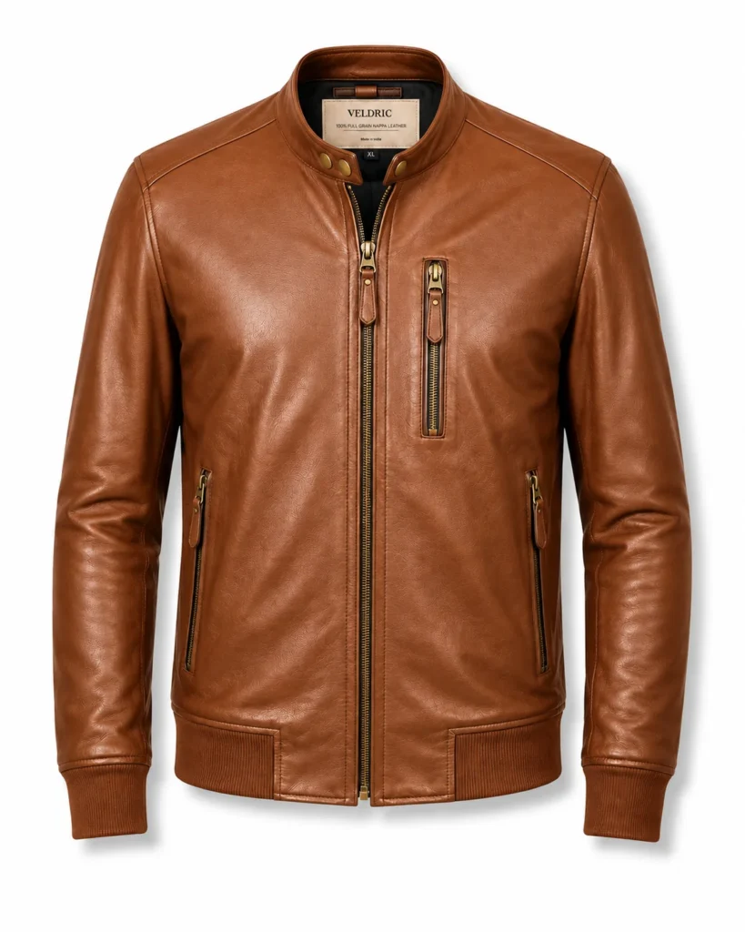 Cosmos Leather Bomber Jacket alternate product view