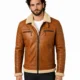 VELDRIC Hercules cognac tan shearling leather jacket back view VELDRIC Hercules cognac tan shearling leather jacket back view