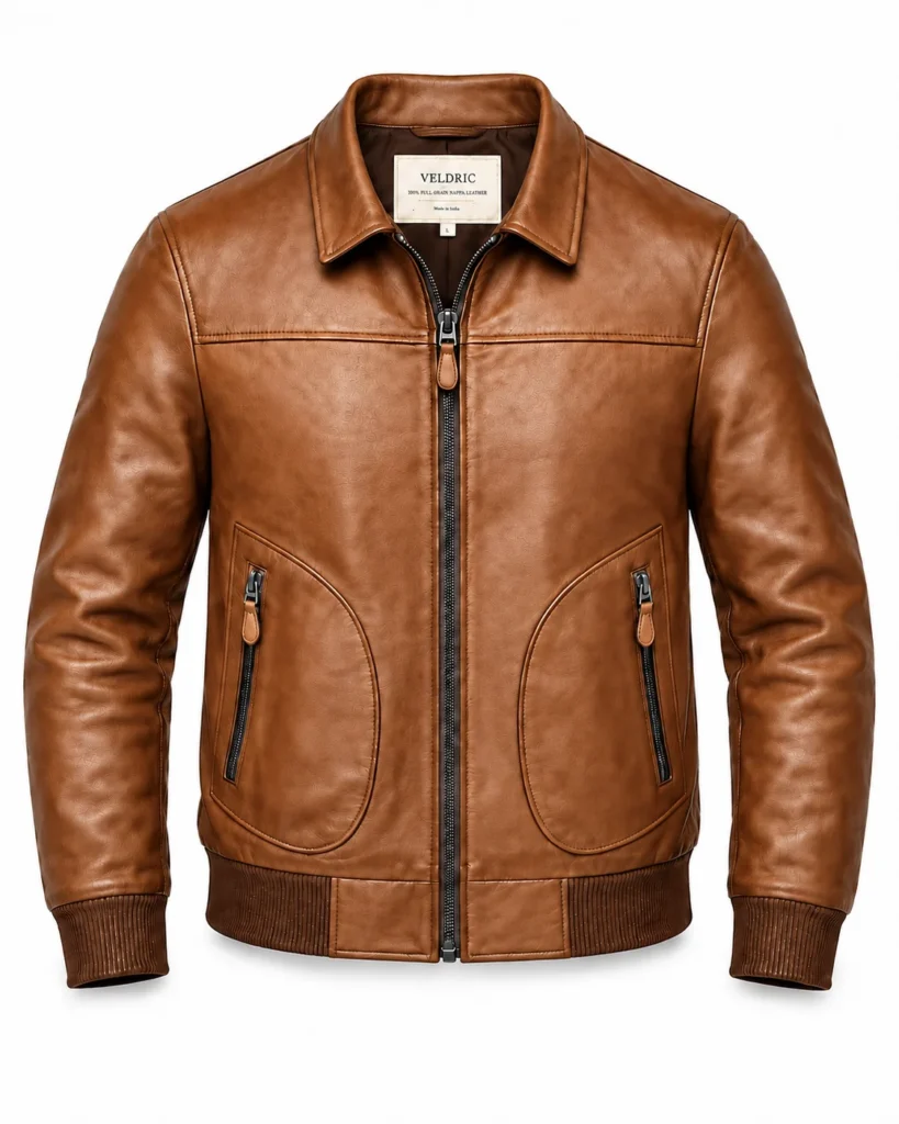 Hyperion Leather Bomber Jacket alternate product view